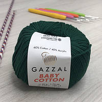 Пряжа Gazzal Baby Cotton цвет 3467 Изумруд