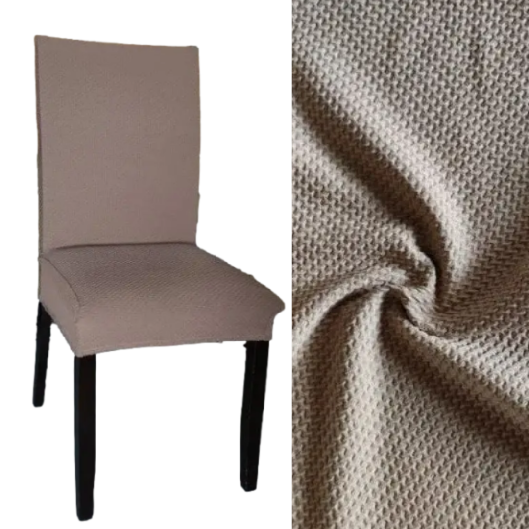 Накидки на стільці універсальні без спідниці турецькі, натяжні чохли на кухонні стільці Бежевий, фото 1