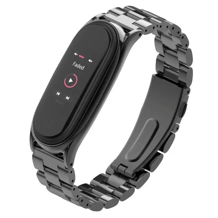 Ремінець MiJobs Metal Strap для Xiaomi Mi Band 7 Black