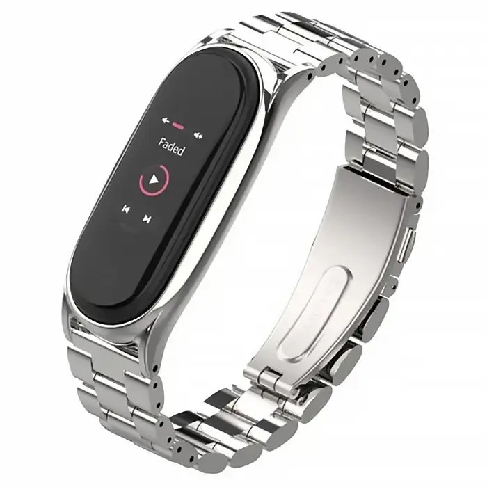 Ремінець MiJobs Metal Strap для Xiaomi Mi Band 7 Silver