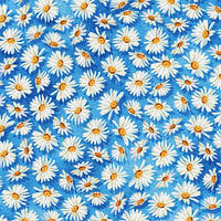 Тканина для печворка Ромашки, блакитний, рулон 14 ярдів/12,8 м, Vibrant Garden Robert Kaufman