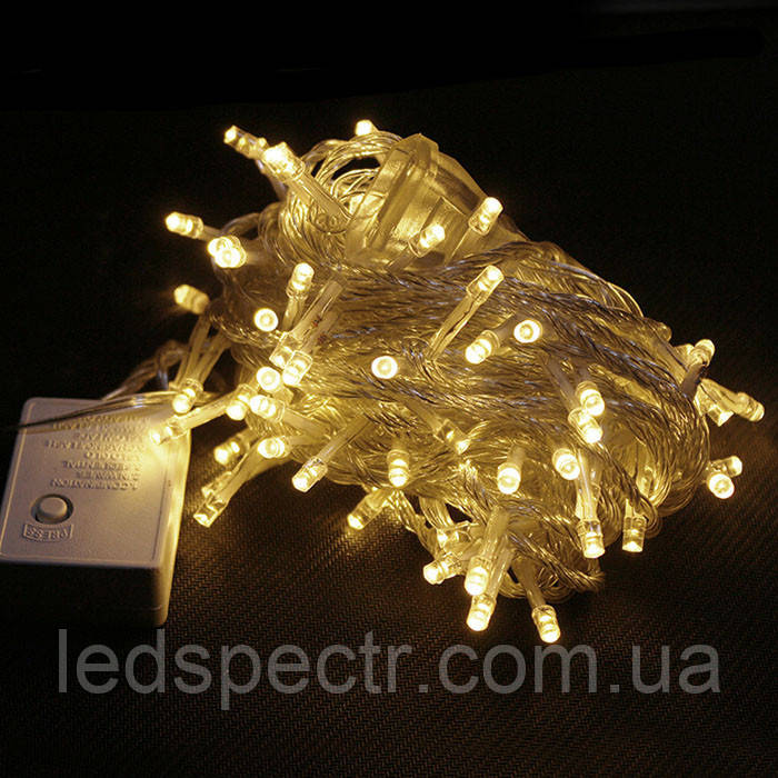 Гірлянда 100 LED теплий білий, фото 1