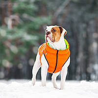 Двусторонняя курточка для собак AiryVest оранжево-cалатовая