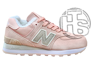 Жіночі кросівки New Balance 574 Pink And Silver Trainers (с мехом) ALL04804
