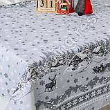 Новорічна лляна бавовняна скатертина 110х150 см на обідній стіл "Святвечір", фото 2