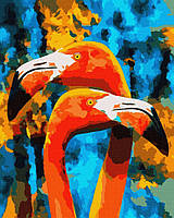 Картина по номерам "Оранжевые фламинго" Идейка KHO4261 40х50см