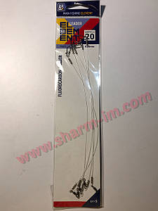 Повідець із флюокарбону 25 см Zeox (14 кг/0.6 мм) 5 шт./уп.