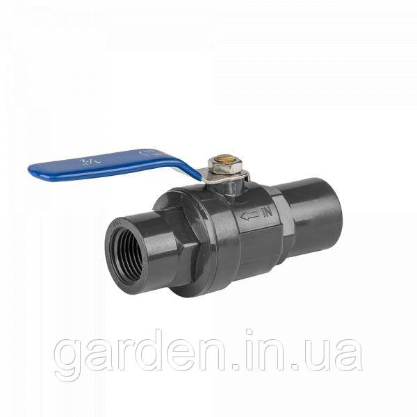 Кран кульовий рівнопрохідний, РВ 2", для труб ПВХ PN10, з SS ручкою, DSRA10V1SF2F2SS