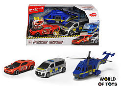 Ігровий набір Dickie "Поліцейська погоня" з 2 машинами та гелікоптером, зі звук. та світл. еф., 3+ | 3715011