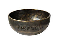 Тибетская поющая чаша Tiger Eye с резьбой мантры (D 20.5 см)