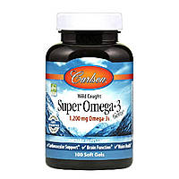 Супер Омега-3, 1200 мг, Super Omega-3, Carlson, 100 желатинових капсул