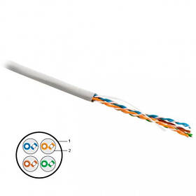 Кабель UTP cat. 5-Е, (4 пари, одножильний), біметал, сірий, 305 м INTEX