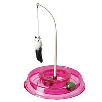 Игрушка для кота AnimAll CrazZzy 6202 трек с мячом и мышкой розовая