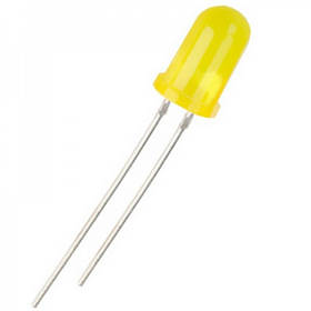 Світлодіод D = 3 мм, жовтий, дифузний (матовий), RL30-HY214S, 75 град., 20 mcd