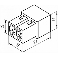 Контактная колодка (штырь+гнездо), 2 контакта (КП-2)