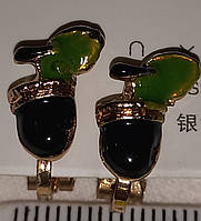 Дитячі кліпси сережки сережки (без проколювання) метал круті жолуді листок
