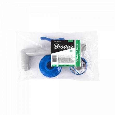 Набір IBC, кран 3/4" з з'єднанням для шланга
19 мм PP 90°, гайка IBCS60x6 з PTFE стрічкою, IBCS60-GTM903419, фото 3