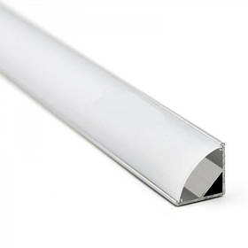 ПФ-9 Профіль кутовий матовий 2М комплект: 2 шт. заглушки з отвором + 2 шт. заглушки глухих + 4 шт. кріплення