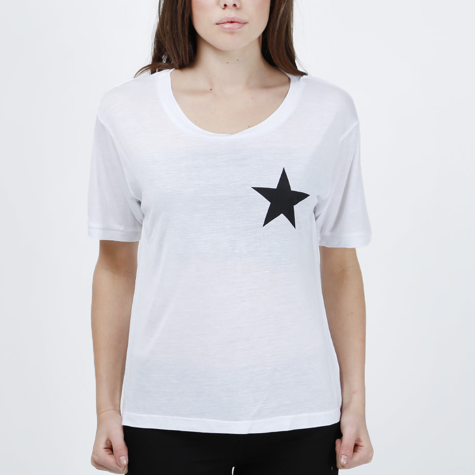Белая свободная футболка Yes star от JUNKYARD XX-XY в размере XS - фото 1 - id-p283124680