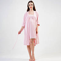 Ночная сорочка и халат для роддома 203080, Розовый, M