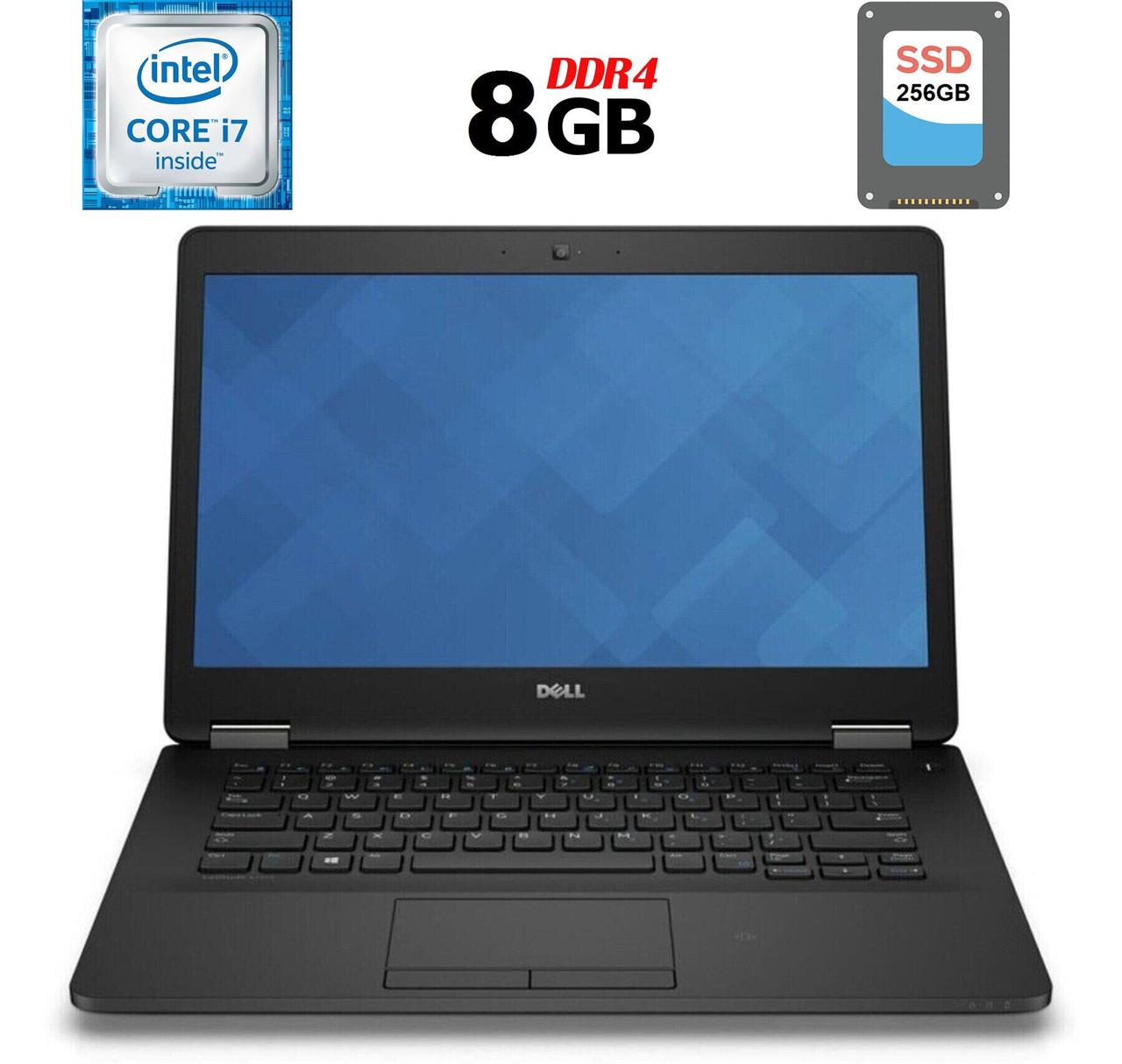 Ультрабук Б-клас Dell Latitude E7470/ 14" (1920x1080)/ Core i7-6600U/ 8 GB RAM/ 256 GB SSD/ HD 520