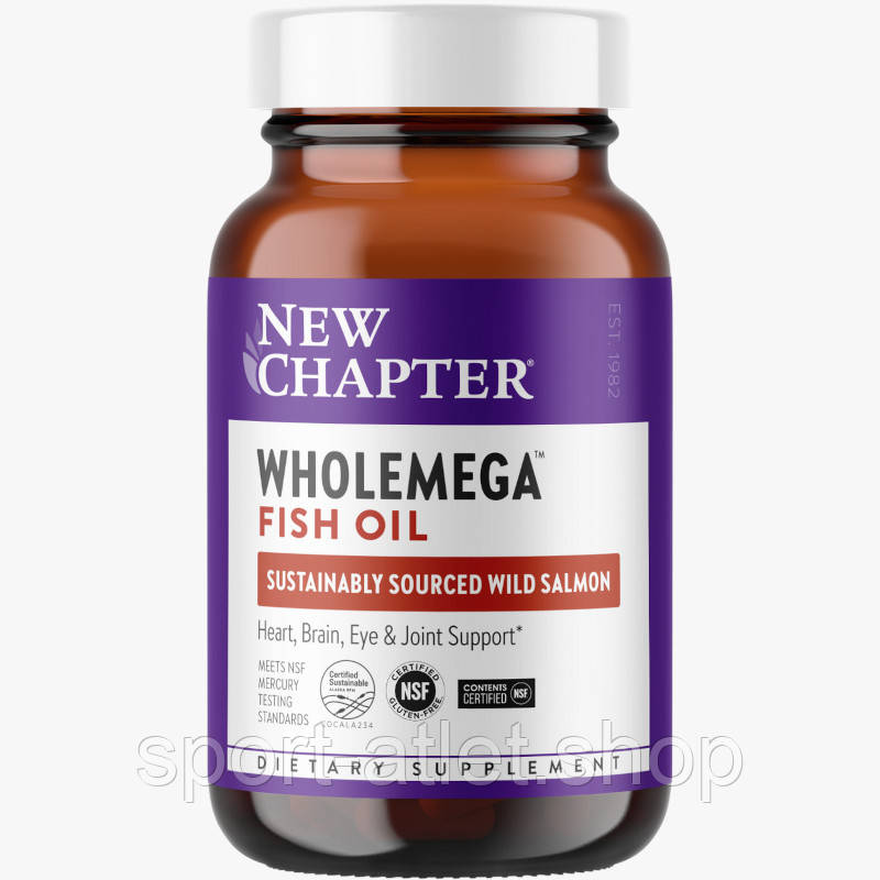 Жирні кислоти New Chapter Wholemega Fish Oil, 30 капсул, фото 1