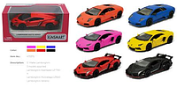 Машина метал. "Kinsmart" "Matte Lamborghini", инерц., откр.двери, 3 вида, в 2 цветах, в кор. 16*8,5*7,5см