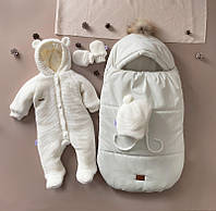 Зимний набор на выписку для новорожденных термо от 0 до 6 месяцев Baby Kid's Fantasy Молочный