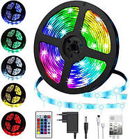 КОМПЛЕКТ Світлодіодна LED-стрічка 3528 RGB Усі кольори 12V кольорова 3 м 220 грн і 5 м 270+ пульт + блок