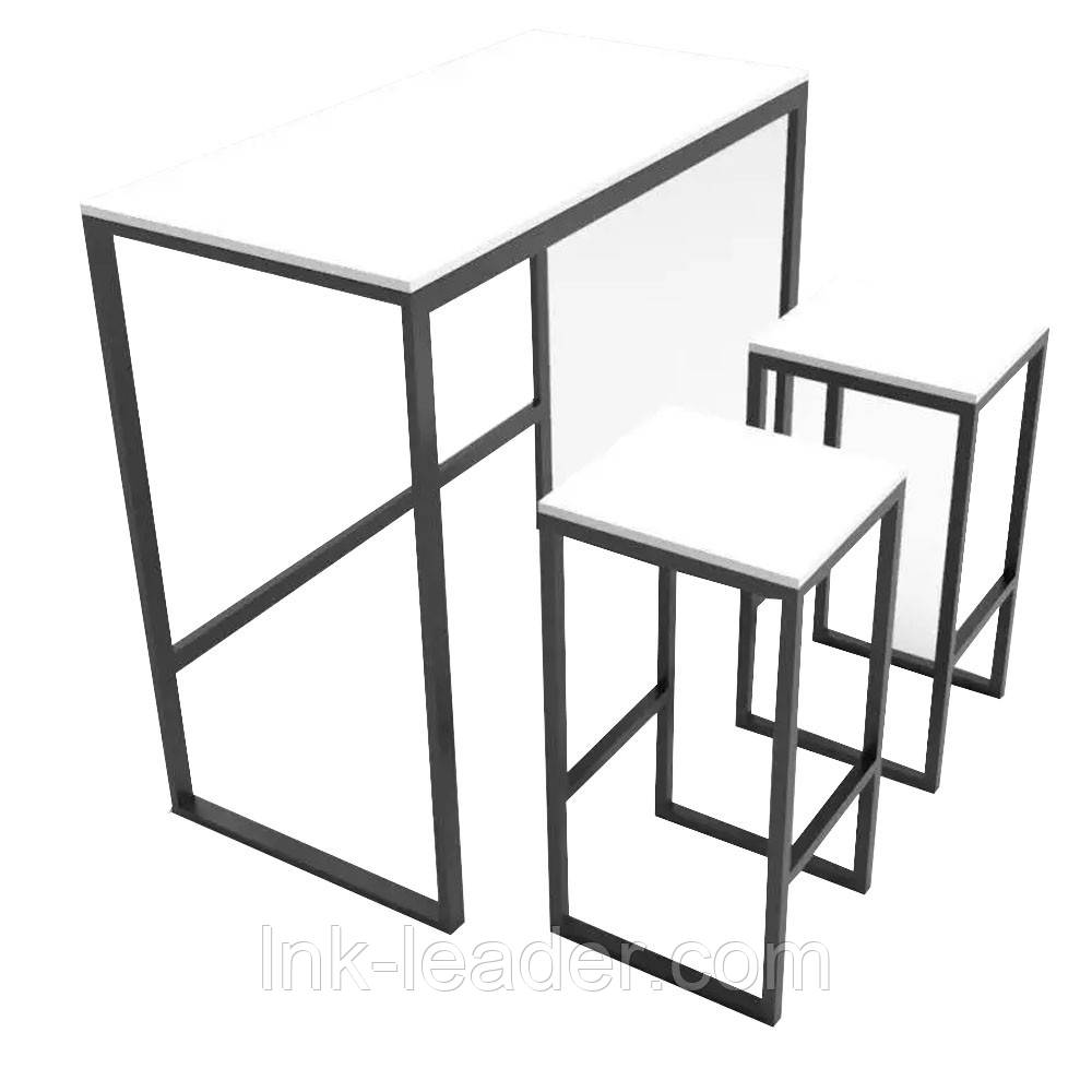Барний комплект (стіл та стільці) лофт LNK-LOFT "Елгава" (довжина - 120 см)