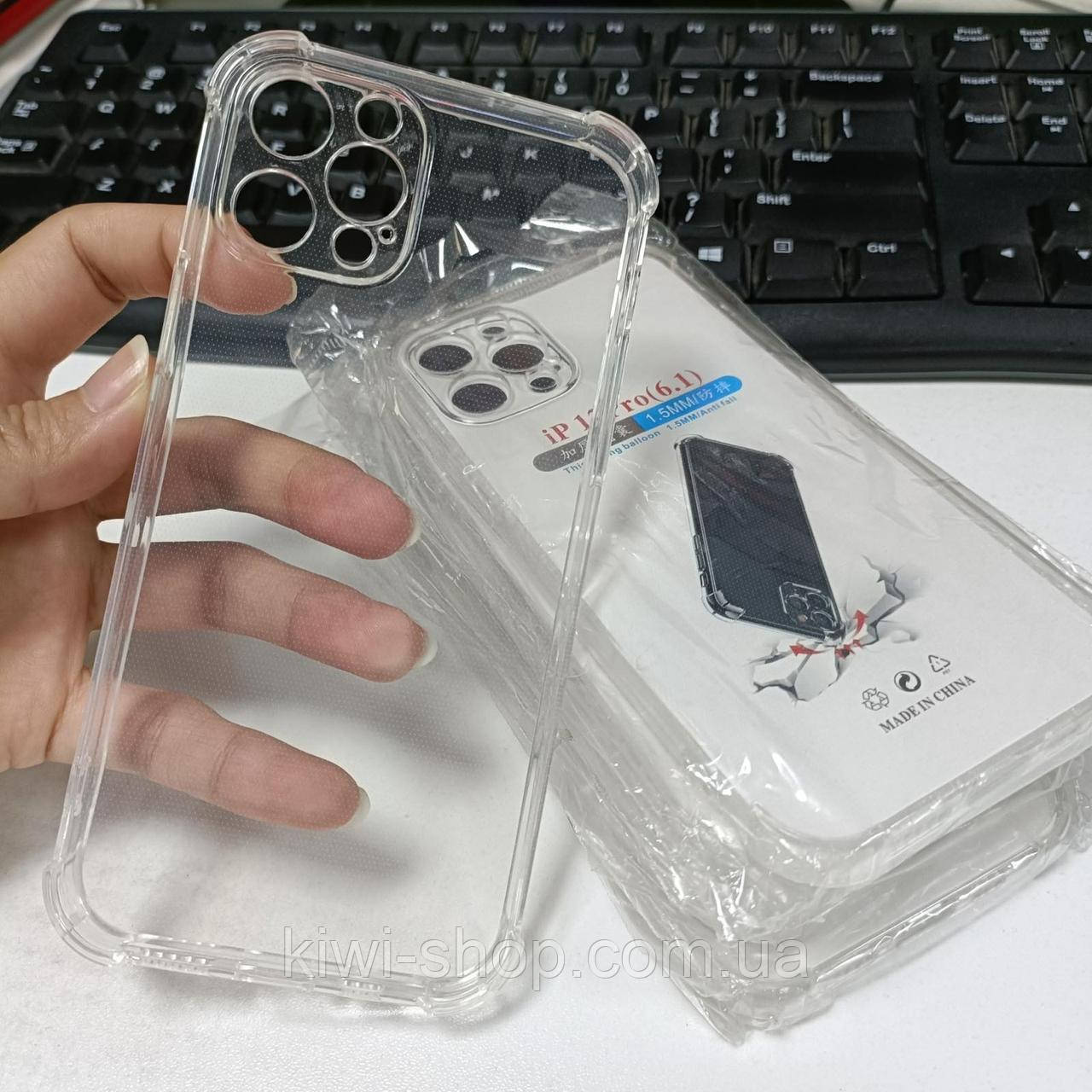 Силіконовий чохол для iPhone 12 Pro Max з бортиками-вушками, ударостійкий чохол на айфон 12 про макс, фото 1