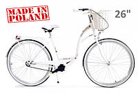 Велосипед жіночий міський VANESSA 26 White з кошиком