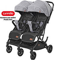 Прогулочная коляска для двойни CARRELLO Presto Duo CRL-5506 Pitch Grey + дождевик Серый