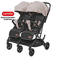 Прогулочная коляска для двойни CARRELLO Presto Duo CRL-5506 Steam Beige +дождевик Бежевая