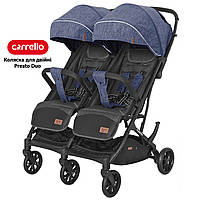 Прогулочная коляска для двойни CARRELLO Presto Duo CRL-5506 Oxford Blue +дождевик Синяя