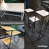 Барний комплект (стіл та лави) лофт LNK-LOFT "Мерсін" (довжина - 200 см), фото 5