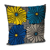 Подушка диванная с бархата Цветочная мозаика 45x45 см (45BP_22U006)