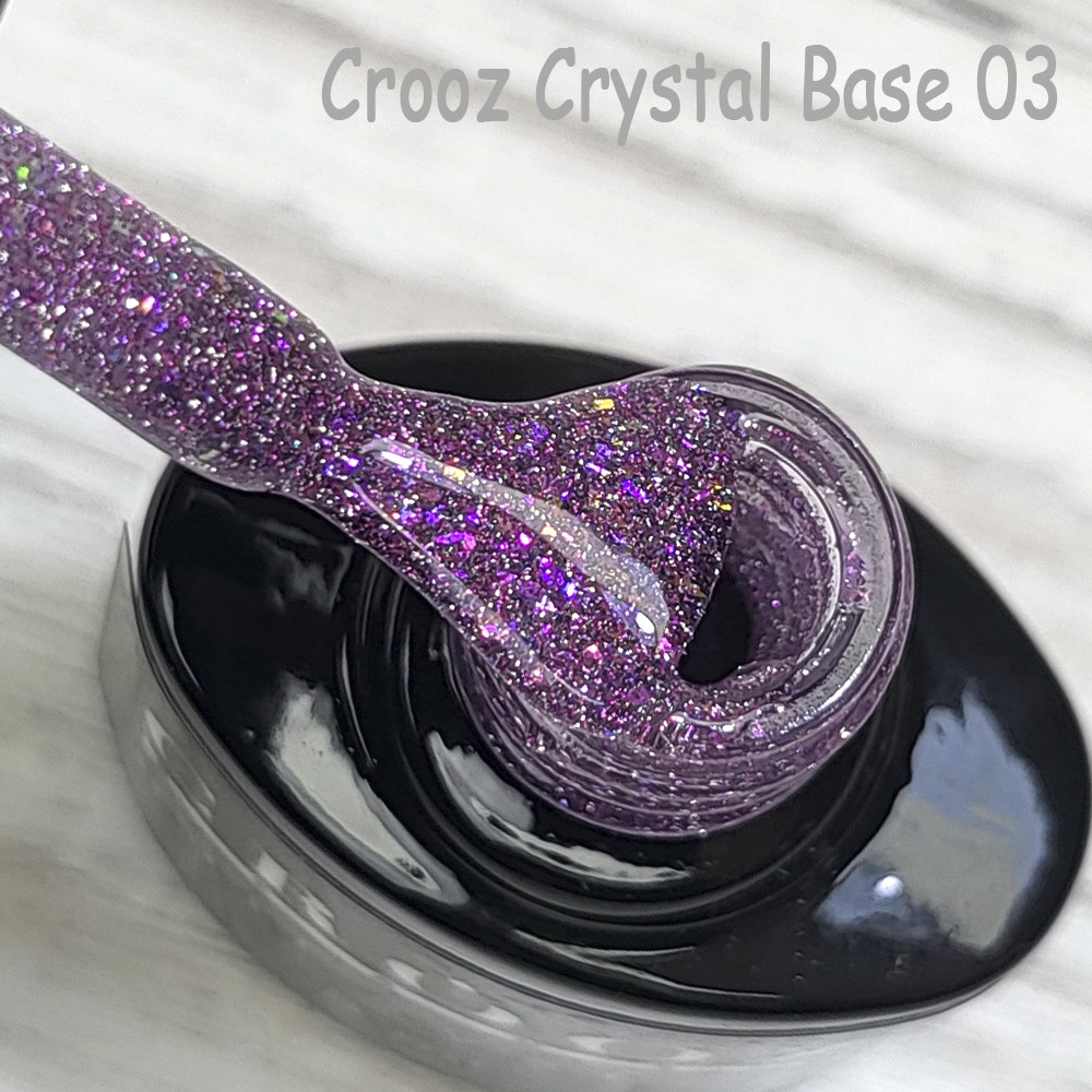 Камуфлююча база для нігтів світловідбивна Crooz Crystal Base №3 8мл