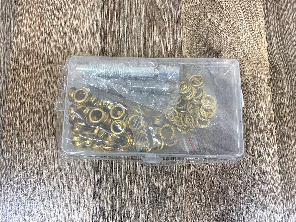 Набор для Установки Люверсов 10 Мм 3 Инструмента + 100 Люверсов Золото ...