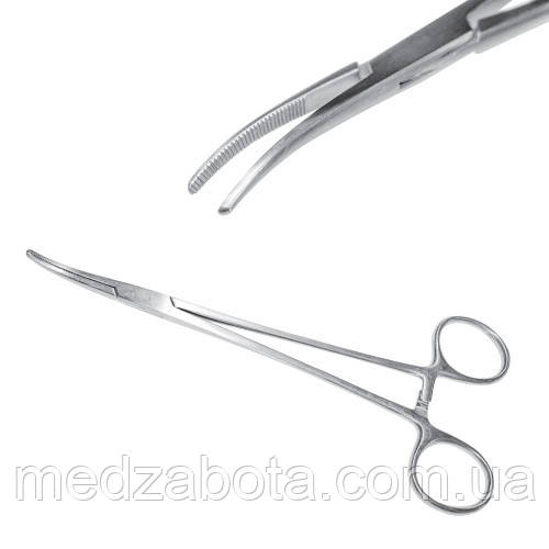 Затискач 18,5 см, судинний Birkett вигнутий, J-17-068, фото 1