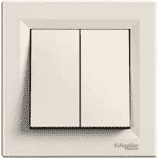 Вимикач кнопковий 2-клавішний Слонова кістка Asfora, EPH1100123, фото 1