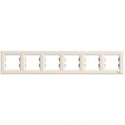 Рамка шестирна Schneider Electric Asfora горизонтальна слонова кістка EPH5800623