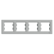 Рамка четверна Schneider Electric Asfora горизонтальна Алюміній EPH5800461