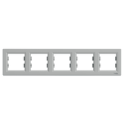Рамка п'ятирна Schneider Electric Asfora горизонтальна Алюміній EPH5800561