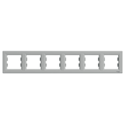 Рамка шестирна Schneider Electric Asfora горизонтальна Алюміній EPH5800661