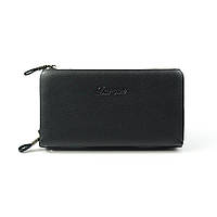 Мужской кожаный клатч для документов Darvoz кошелек черная кистевая деловая сумочка клатч из натуральной кожи