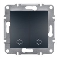 Вимикач двоклавішний прохідний Schneider Electric Asfora Антрацит EPH0600171, фото 1