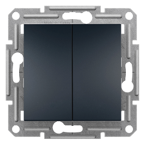 Вимикач двоклавішний кнопковий Антрацит Schneider Electric Asfora EPH1100171, фото 1