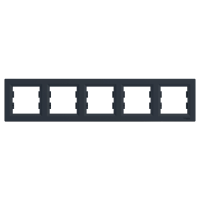 Рамка п'ятирна Schneider Electric Asfora горизонтальна Антрацит EPH5800571, фото 1