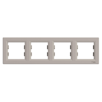 Рамка четверна Schneider Electric Asfora горизонтальна Бронза EPH5800469, фото 1